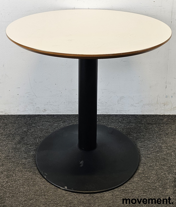 Solgt!Rundt bord i hvit / sort, Ø=80cm, - 2 / 2
