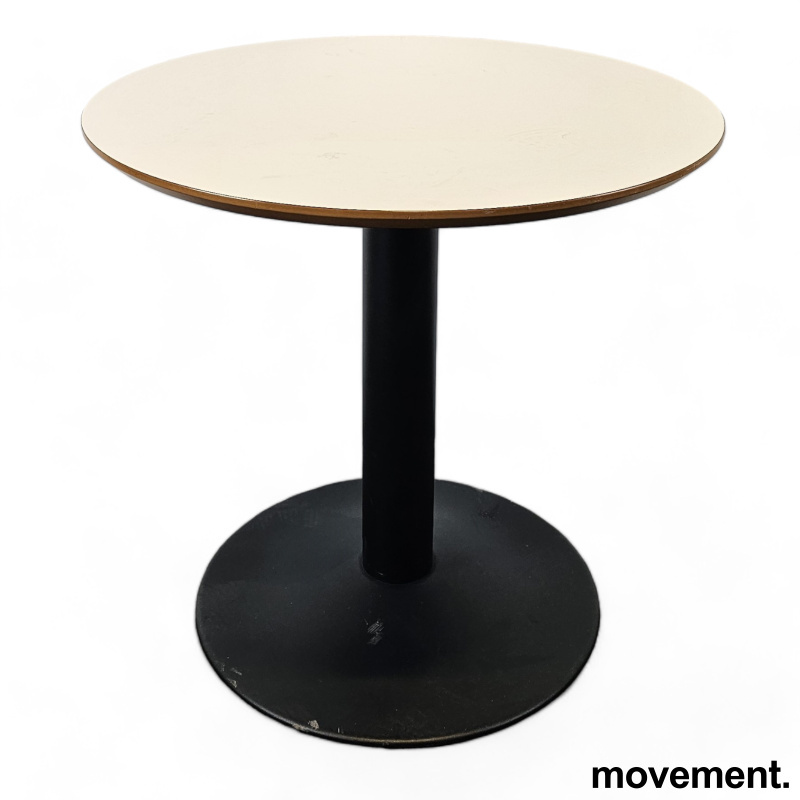 Solgt!Rundt bord i hvit / sort, Ø=80cm, - 1 / 2