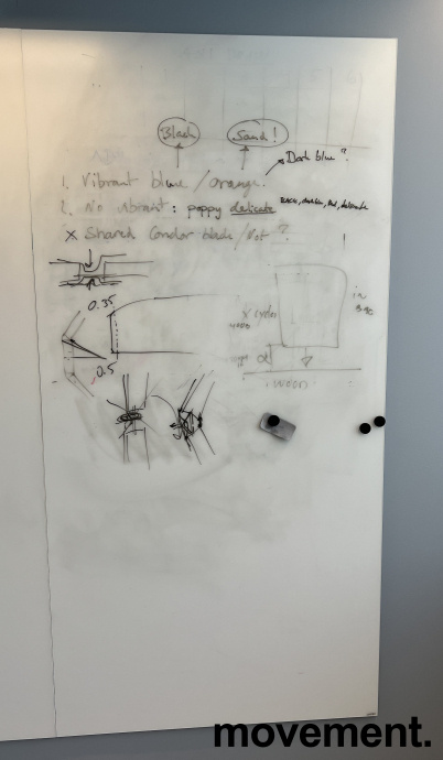 Solgt!Whiteboard i matt, hvitt glass fra