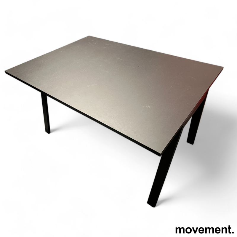 Solgt!Møtebord i sort linoleum / sort fra - 1 / 2