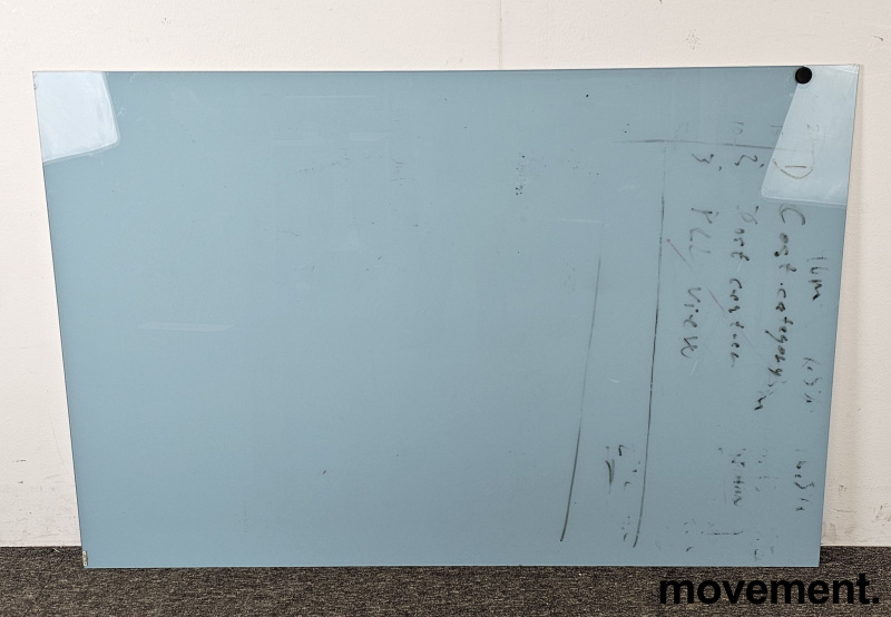 Whiteboard i blått glass fra