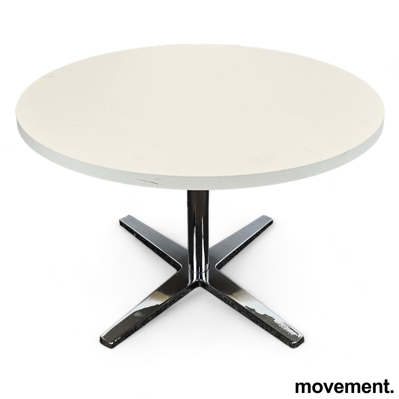 Solgt!Rundt loungebord/sofabord i hvit / - 1 / 2