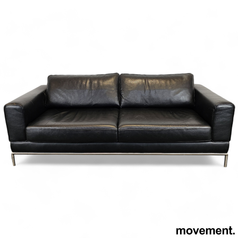 Solgt!3-seter sofa / loungesofa i sort - 1 / 2