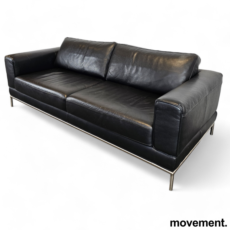 Solgt!3-seter sofa / loungesofa i sort - 2 / 2