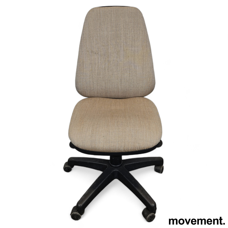 Kontorstol i lys beige stoff med - 2 / 3