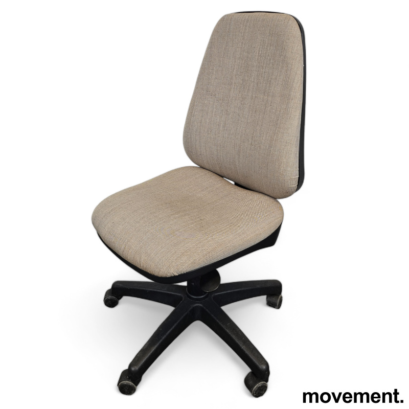 Kontorstol i lys beige stoff med - 1 / 3