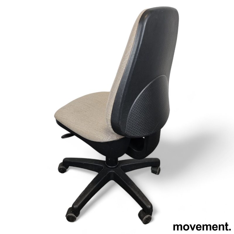 Kontorstol i lys beige stoff med - 3 / 3