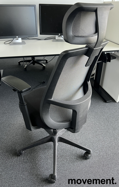Solgt!Kontorstol i sort stoff / mesh, - 2 / 2