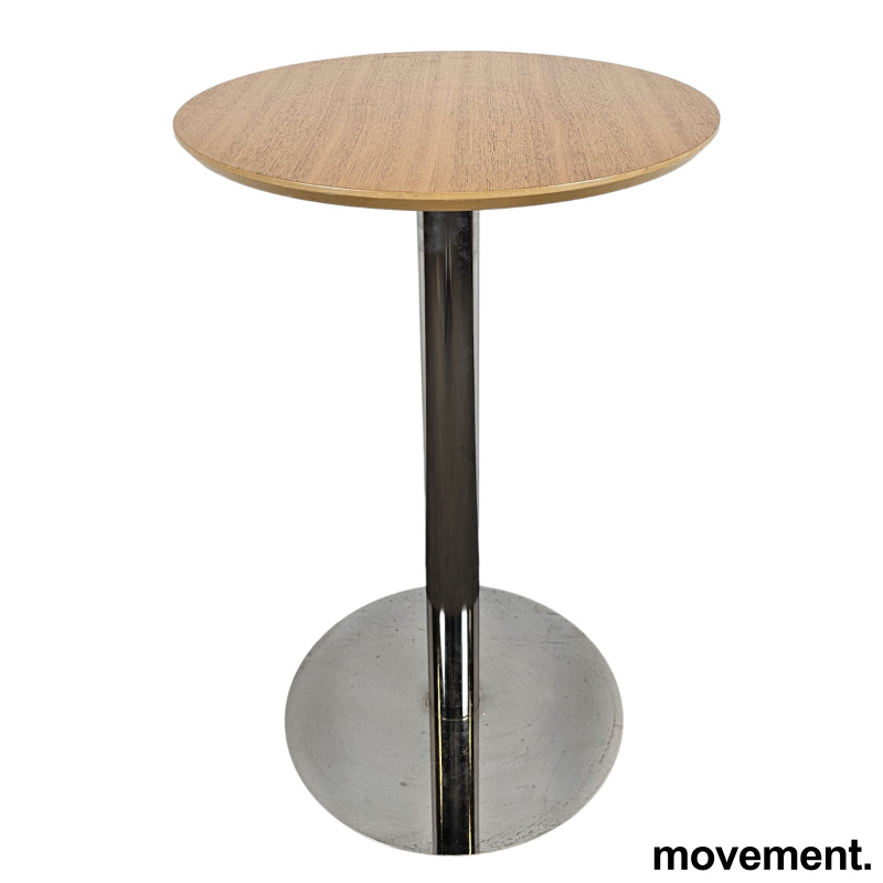 Solgt!Rundt barbord i eik / krom, Ø=60cm, - 1 / 2