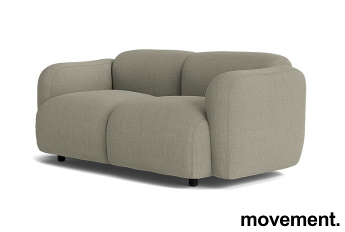 Solgt!2-seter sofa i varmgrått stoff fra - 2 / 3