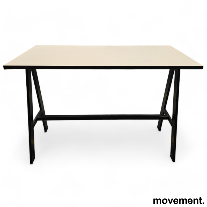 Solgt!Barbord i varmgrå linoleum / sort - 1 / 2