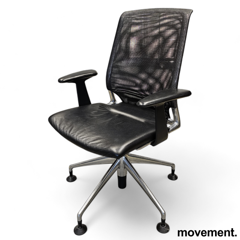 Solgt!Vitra Meda konferansestol i sort - 1 / 3