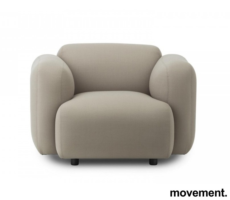 Loungestol / lenestol i beige stoff - 3 / 5