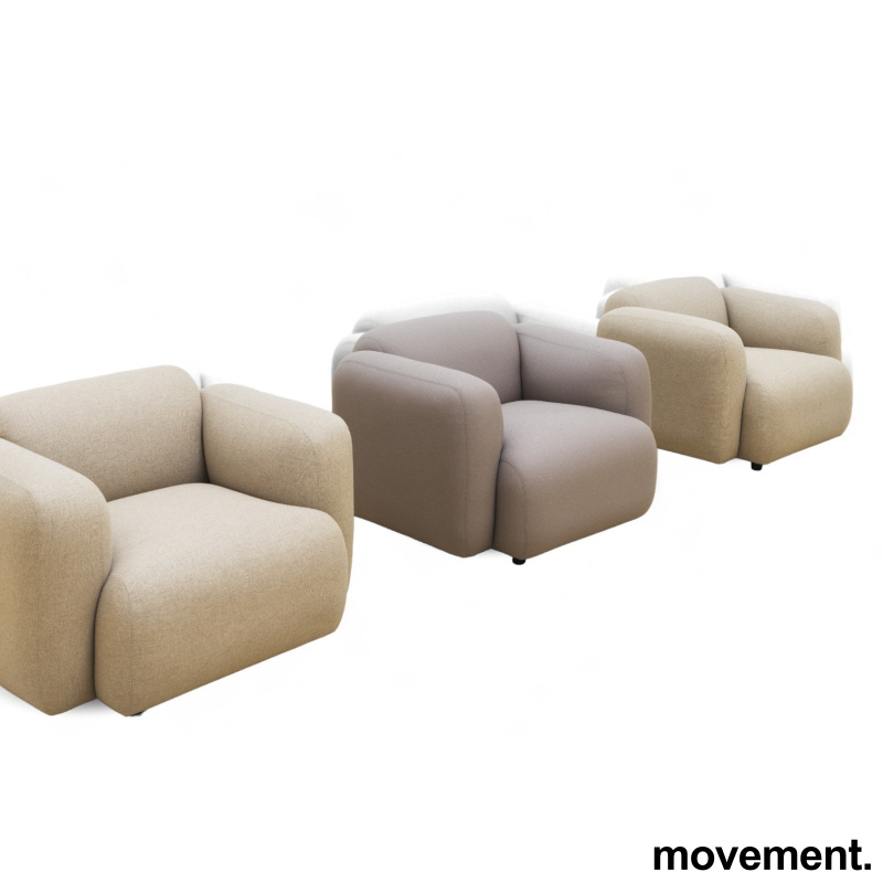 Loungestol / lenestol i beige stoff - 1 / 5