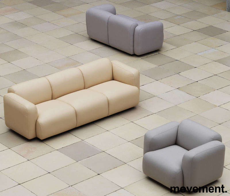 2-seter sofa i beige stoff fra - 3 / 6