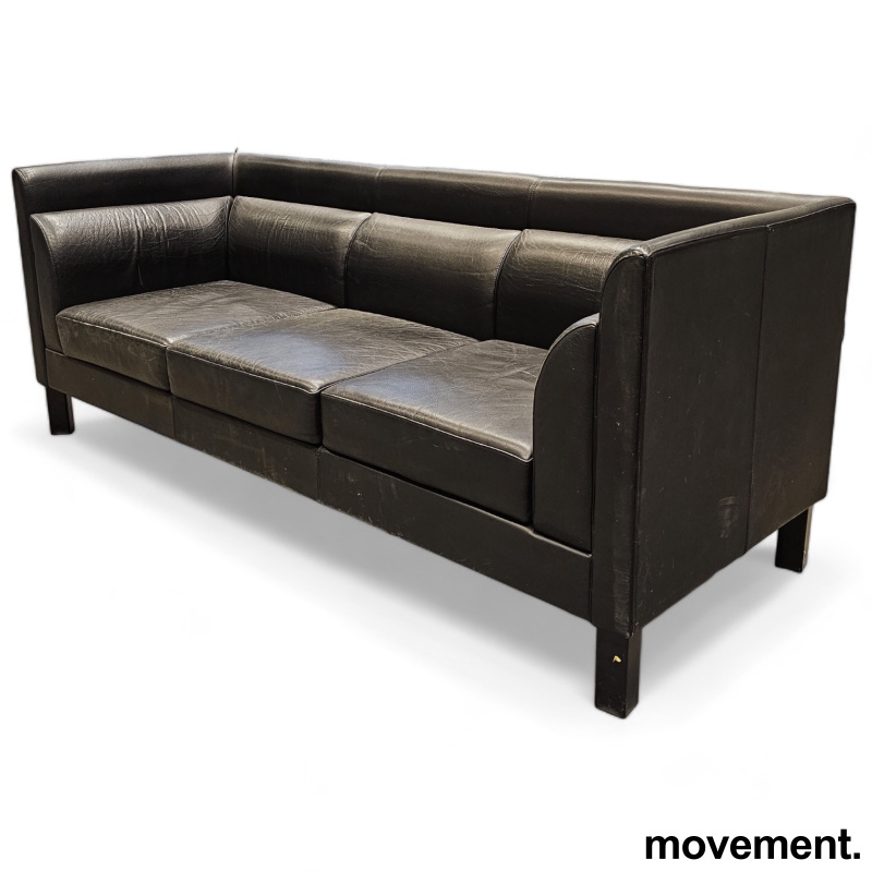 Solgt!3-seter sofa / loungesofa i sort - 2 / 2