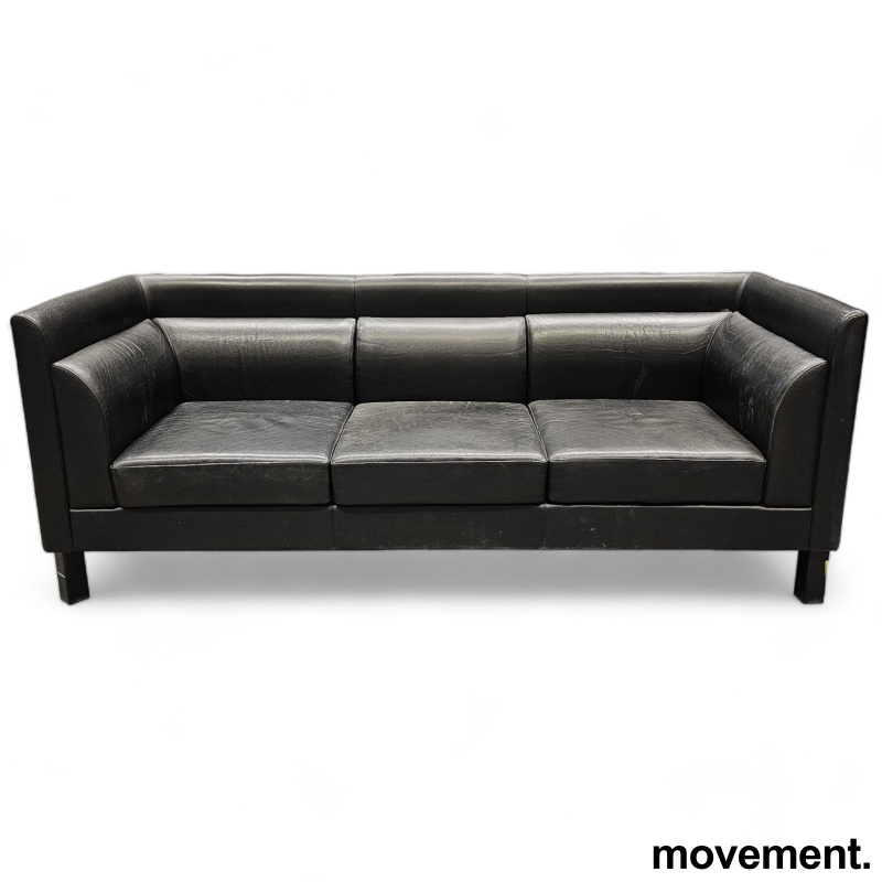 Solgt!3-seter sofa / loungesofa i sort - 1 / 2