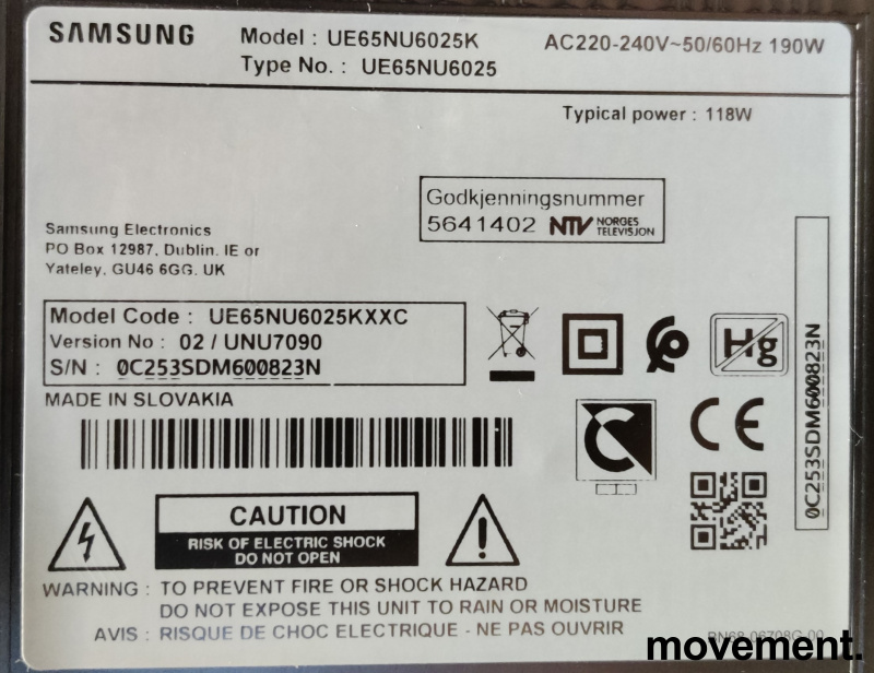 Solgt!65toms TV fra Samsung, UE65NU6025K, - 2 / 2