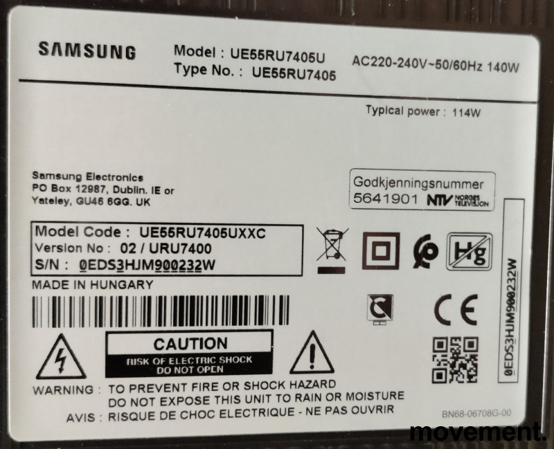 Solgt!55toms TV fra Samsung, UE55RU7405K, - 2 / 2