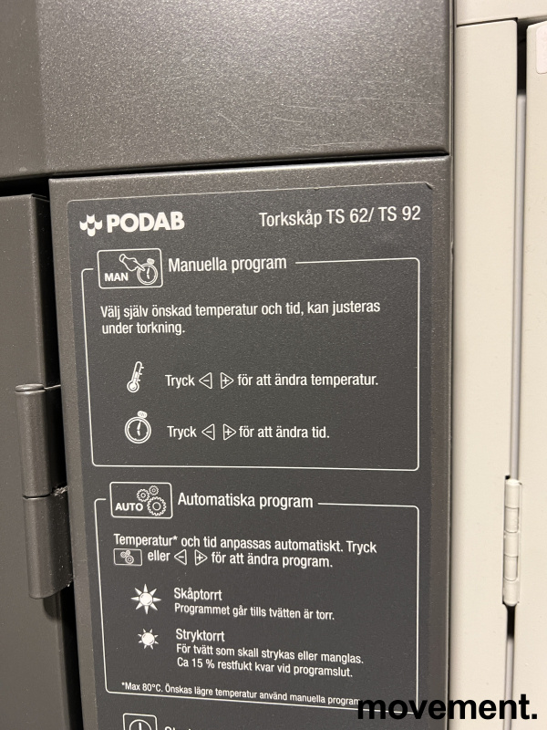 Podab tørkeskap med høy kapasitet, - 4 / 5
