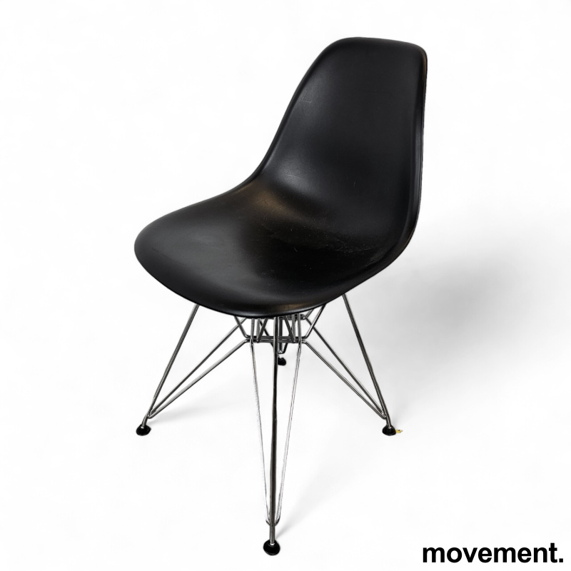 Solgt!Vitra DSR besøksstol i sort / krom, - 1 / 3