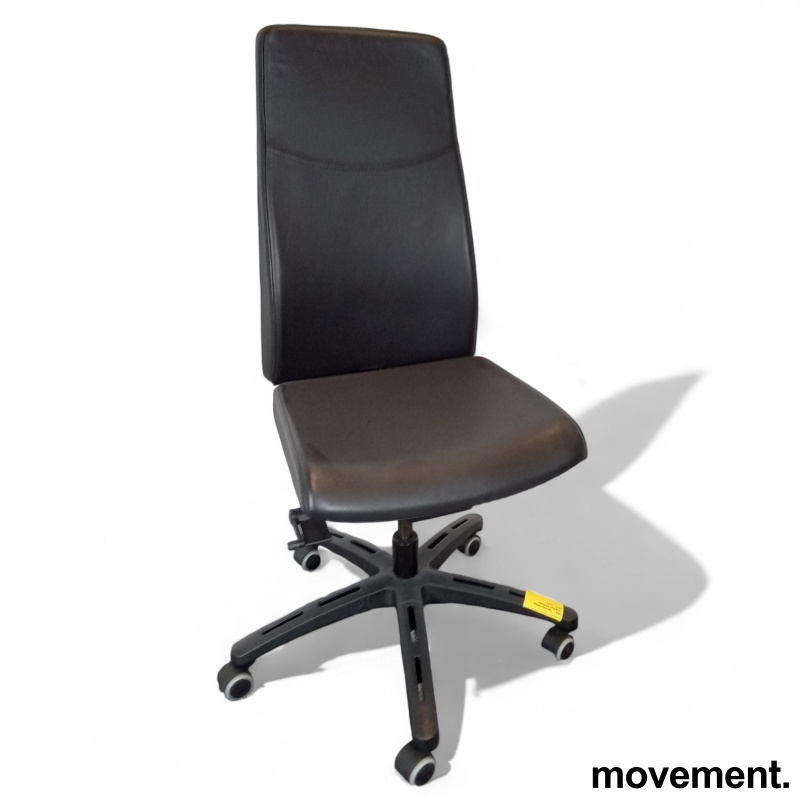 IKEA Volmar kontorstol, sort skinn, - 1 / 2