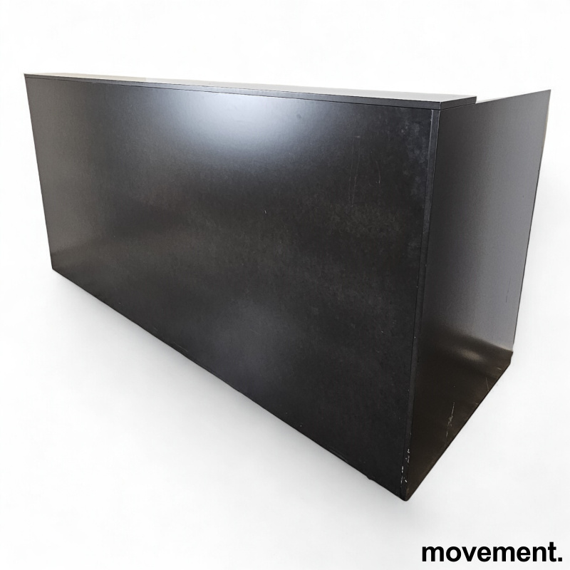 Solgt!Resepsjonsfront i sort MDF, bredde - 2 / 5