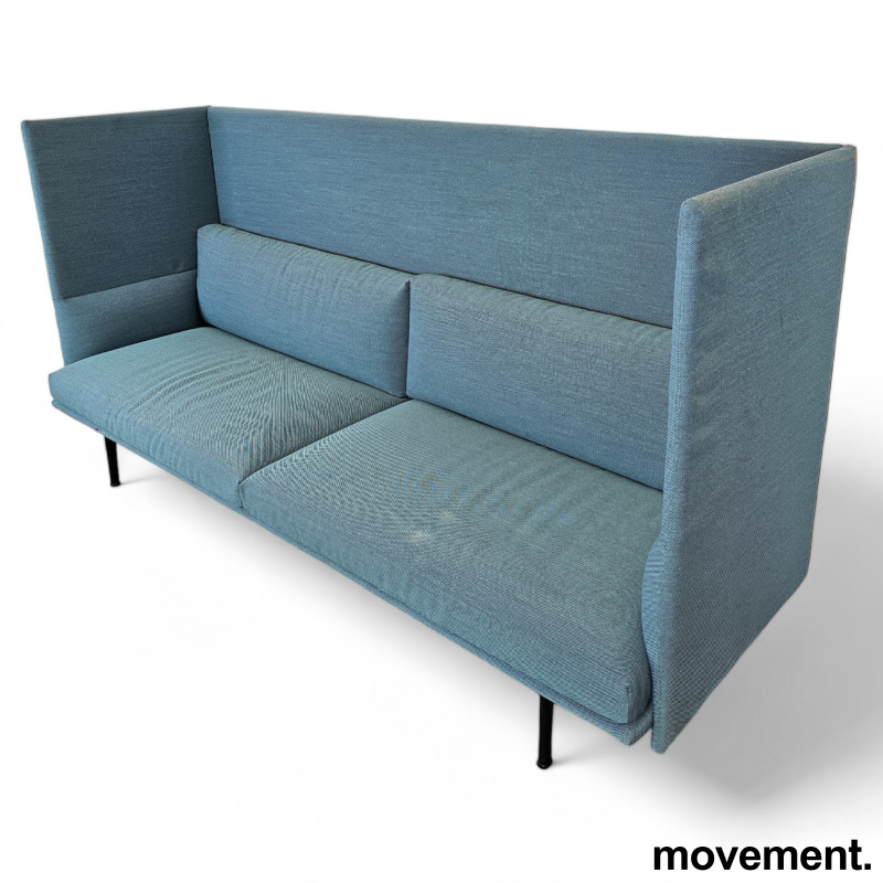 3-seter sofa i blått stoff fra - 2 / 3