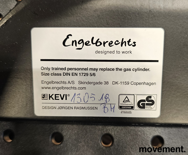 Høy arbeidsstol / kontorstol i sort - 4 / 4