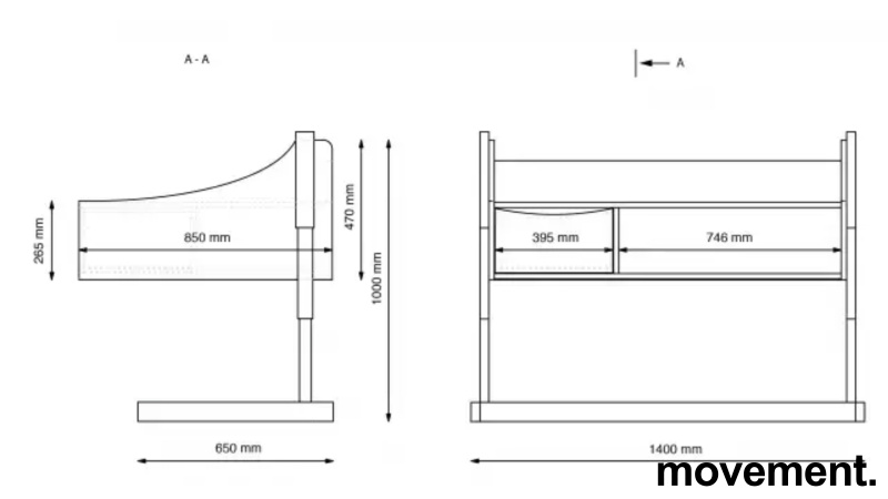 Stellebord med elektrisk hevsenk - 4 / 4