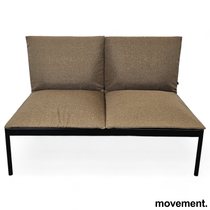 2-seter sofa / lounge i brunt stoff - 1 / 2