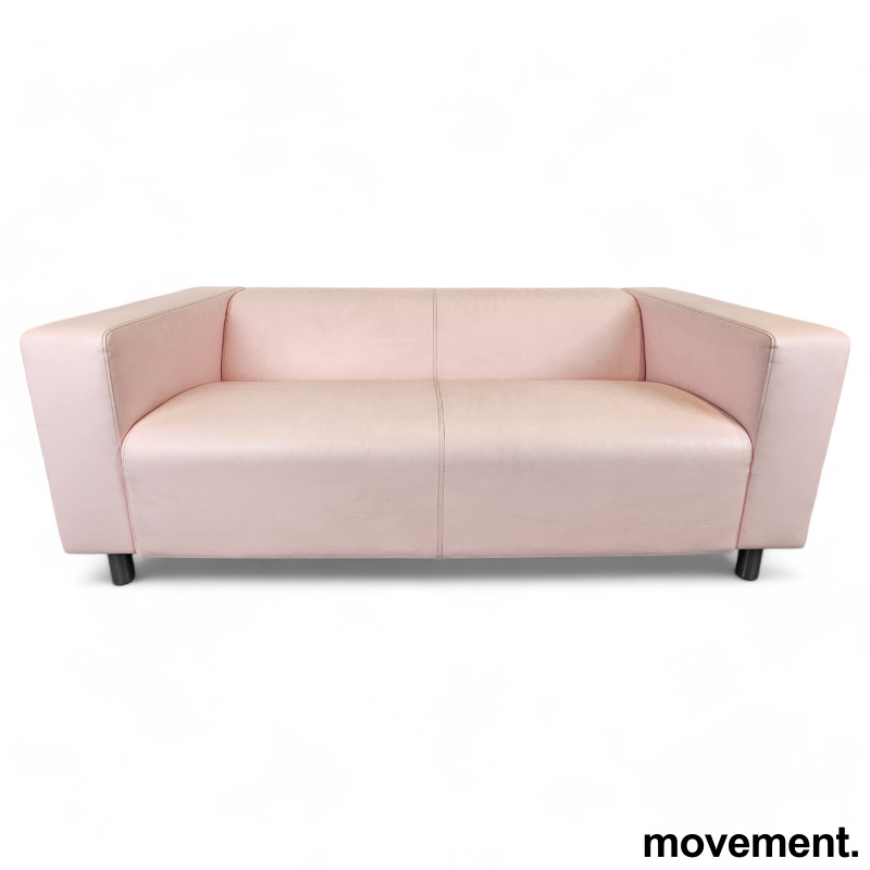 Solgt!Ikea Klippan i rosa skinn, 2seter - 1 / 2