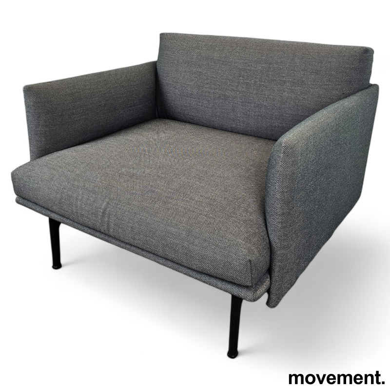 Solgt!Loungestol sofa i grått stoff med - 1 / 2