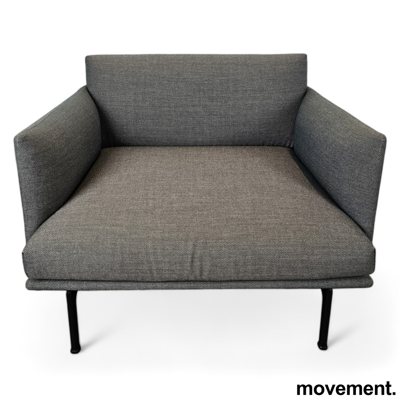 Solgt!Loungestol sofa i grått stoff med - 2 / 2