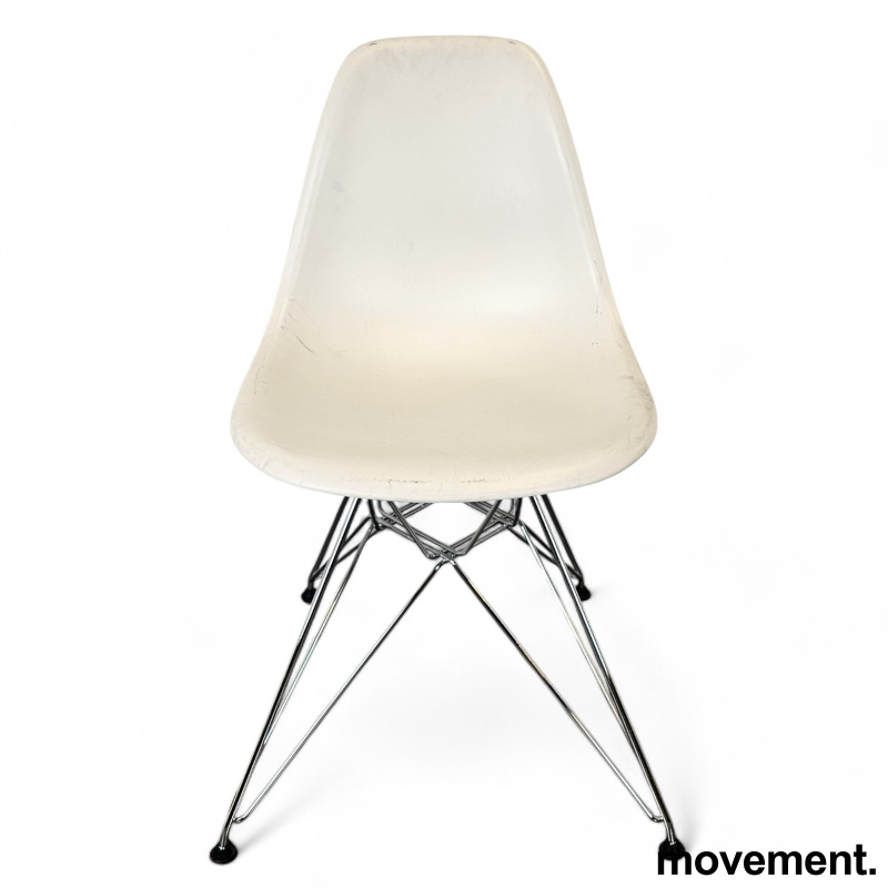 Solgt!Vitra DSR besøksstol i hvit / krom, - 2 / 3