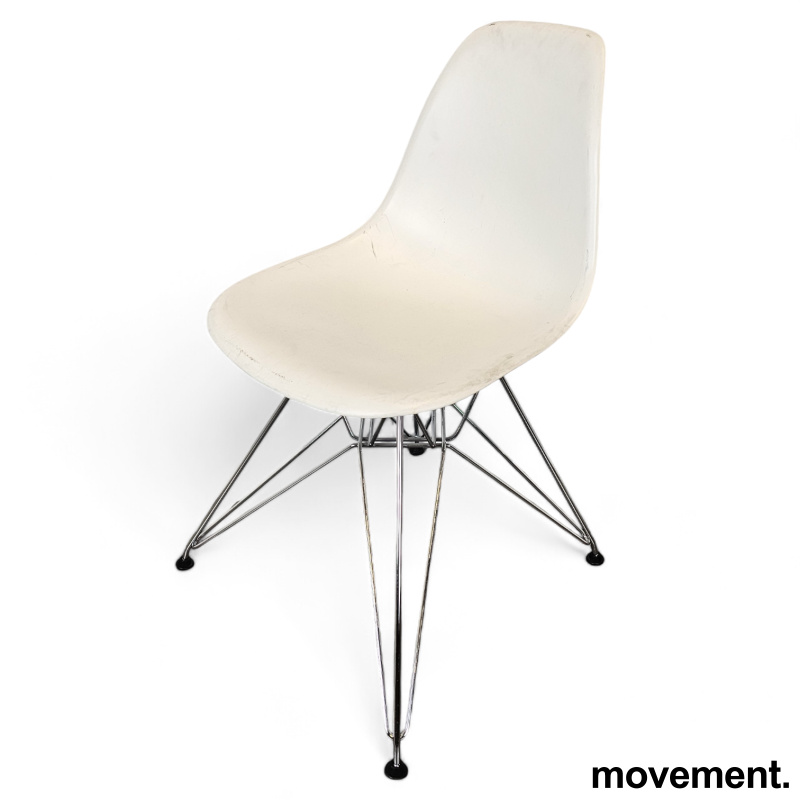 Solgt!Vitra DSR besøksstol i hvit / krom, - 1 / 3