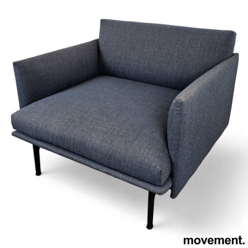 Loungestol sofa i blågrått stoff - 1 / 3
