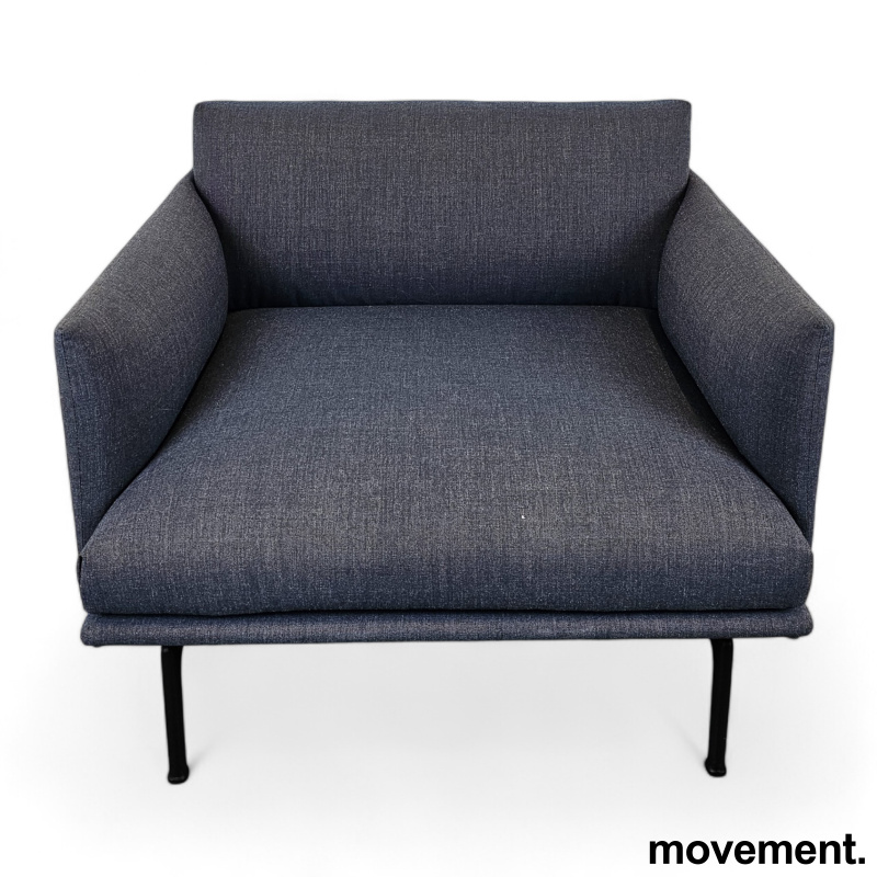 Loungestol sofa i blågrått stoff - 2 / 3