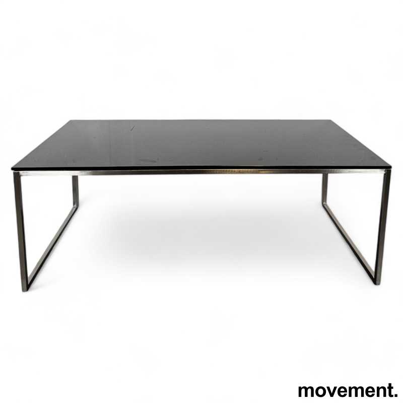 Solgt!Loungebord / sofabord i sort glass - 1 / 2