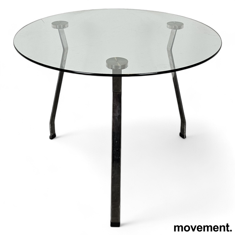 Lite, rundt loungebord i glass / - 1 / 2