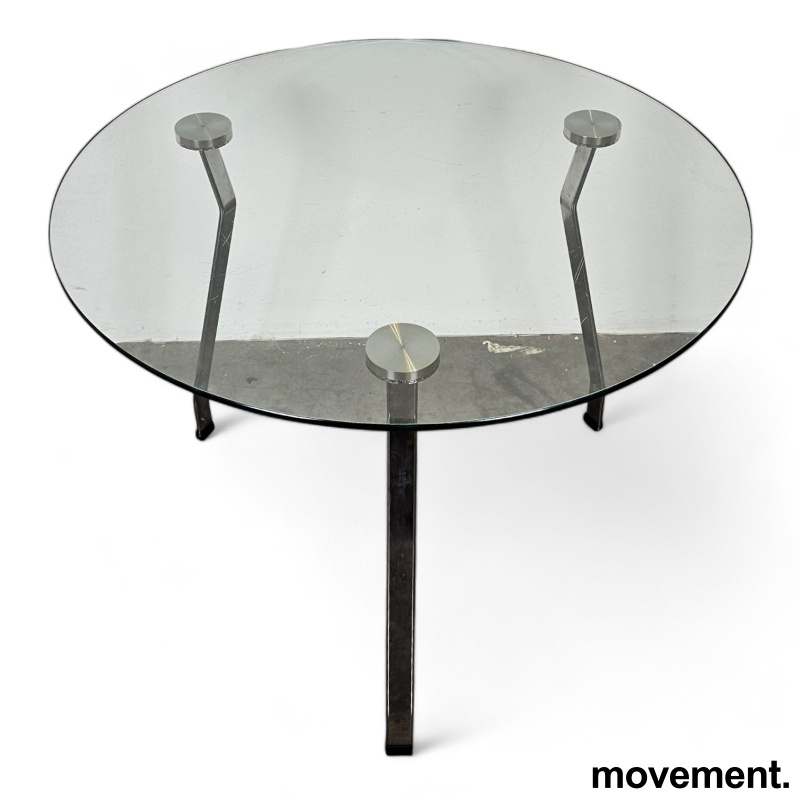 Lite, rundt loungebord i glass / - 2 / 2