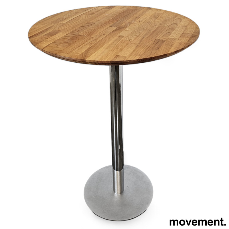 Rundt ståbord i Eik / krom, Ø=76cm, - 1 / 2