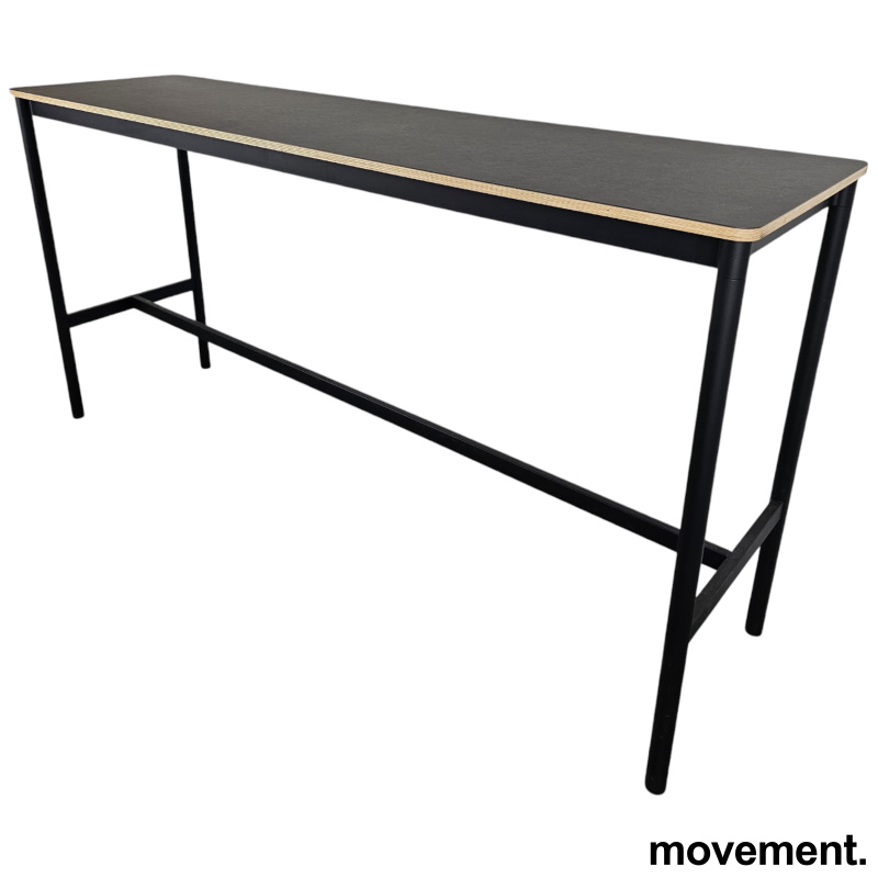 Solgt!Barbord i sort linoleum med - 2 / 3