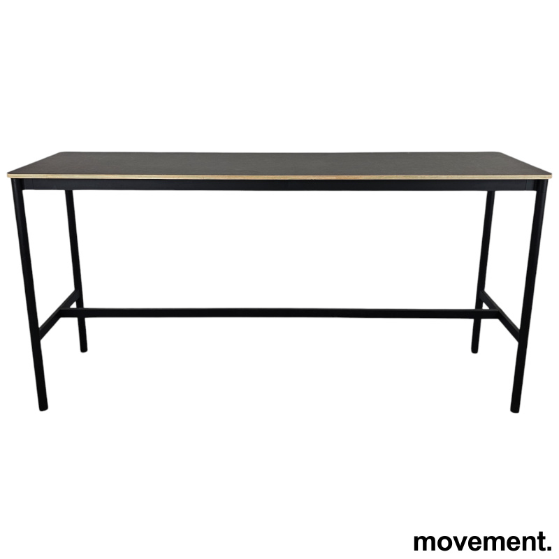 Solgt!Barbord i sort linoleum med - 1 / 3