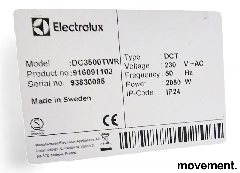Solgt!Electrolux DC3500TWR tørkeskap med - 6 / 6