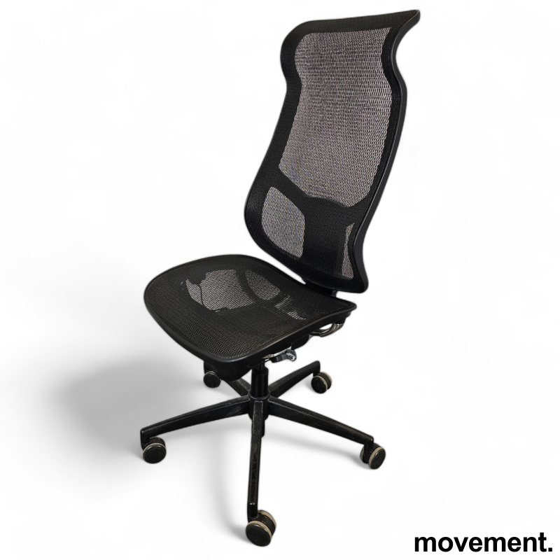 Kontorstol i sort mesh / sort, uten - 1 / 3