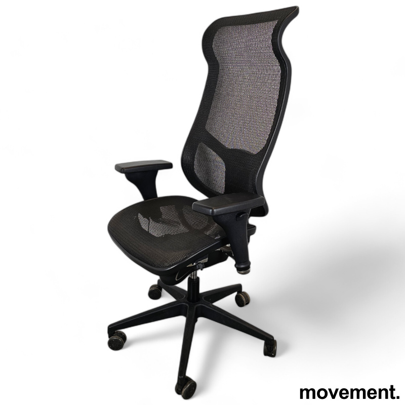 Kontorstol i sort mesh / sort, med - 1 / 3