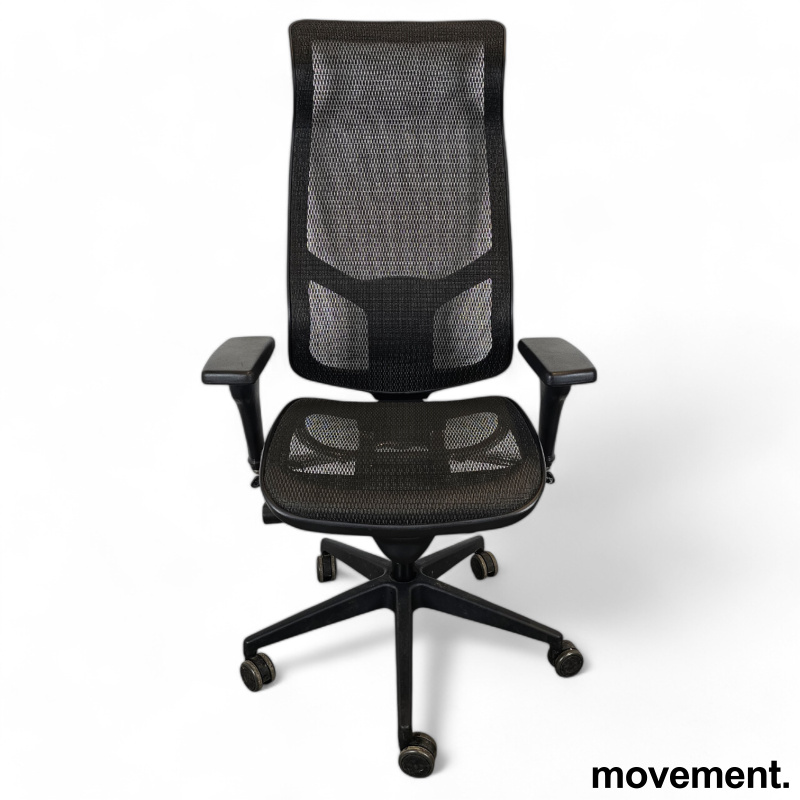Kontorstol i sort mesh / sort, med - 2 / 3