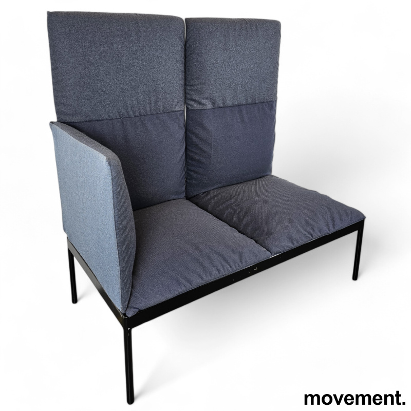 2-seter sofa / lounge i blått stoff - 3 / 3