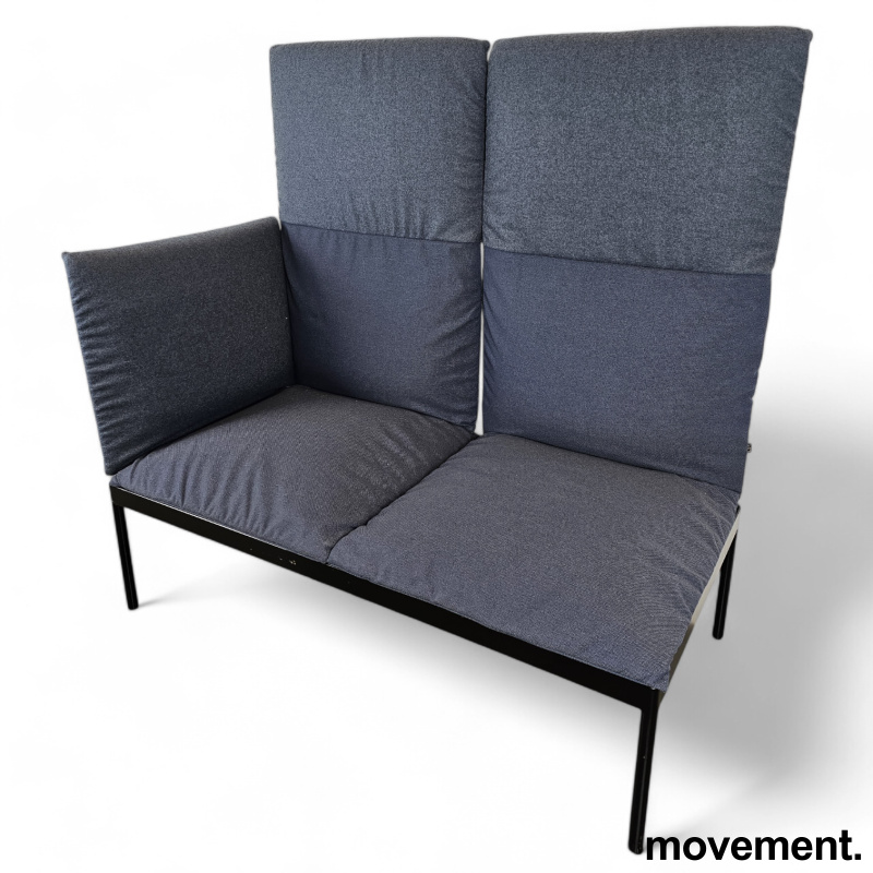 2-seter sofa / lounge i blått stoff - 2 / 3